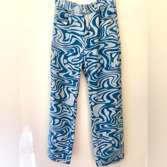 SHEIN Blue Pattern Pants, Size 6 - Picture 1 of 4